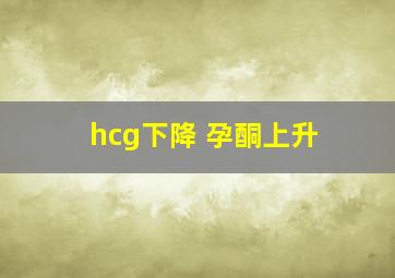 hcg下降 孕酮上升